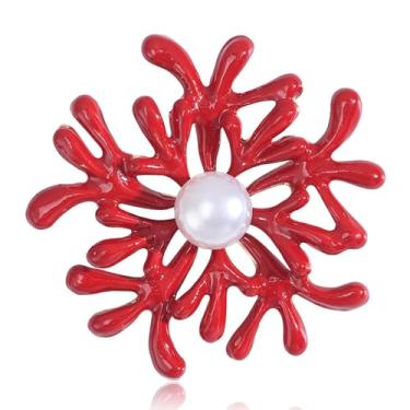 Imagem de Broche de flor de strass banhado a ouro 18 quilates flor floral broche elegante pérola lapela broche fantasia bijuteria dia de ação de graças presentes de aniversário casamento para mãe esposa, Liga