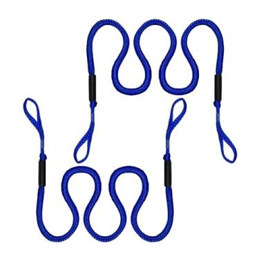 Imagem de Linhas de doca elástica para barco de 2,5 m com laço e flutuadores de espuma – Cordas de amarração elásticas elásticas para ancoragem temporária para barco pontão, mar, barco, jet ski, caiaque