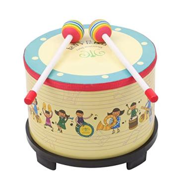 Imagem de Tambor de Chão de 8 Polegadas Com Marretas, Brinquedo de Tambor de Piso de Madeira Infantil para Crianças, Desenvolve Senso de Ritmo, Toca Convenientemente na Mesa ou No Chão,