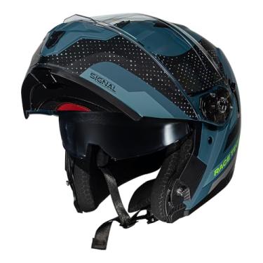 Imagem de Capacete Race Tech Signal - Gear Matte Blue Black Escamoteável C/Óculos 58/M