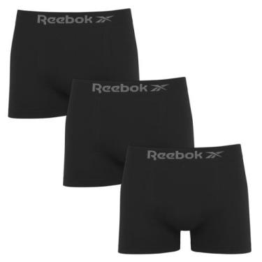 Imagem de Kit 3 Cuecas Boxer Reebok Classic Masculina, Preto, P
