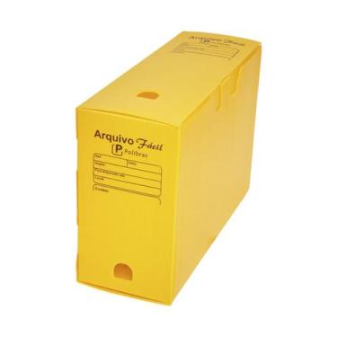 Imagem de Caixa Arquivo Morto Plastico Polionda Polibras 360x135x252mm, Amarelo