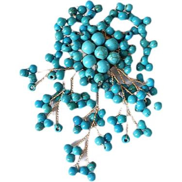 Imagem de Broche De Segurança Pin Broach Badge Brooch Lapel Pin 8,5 * 5 Cm Turquesa Tecido à Mão Estilo étnico Personalidade All-match Cardigan Brooch Dress Acessórios All-match Fashion Corpete Flor,