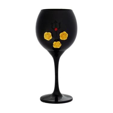 Imagem de Taça Preta Pomba Gira 3 Rosas e Trid. Pr 400 ml 20cm Celebra - Lua Mís