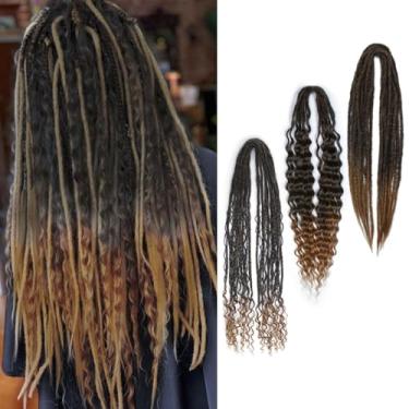 Imagem de lounoke Conjunto De Extensões De Dreadlocks Lounoke De 24 Polegadas Com Pontas Duplas, 20 Fios, 3 Em 1, Extensões De Dreads Sintéticos Mistos, Dreadlocks Estilo Hippie, Lisos, Cacheados E Boho, Cast