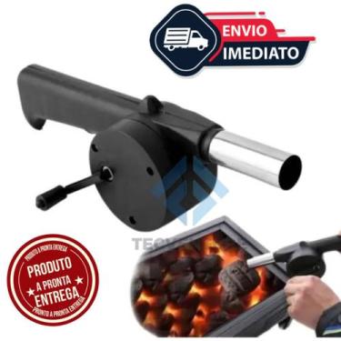 Imagem de Soprador Acendedor Manual Fogo Churrasqueira para Churrasco Lareira Ca
