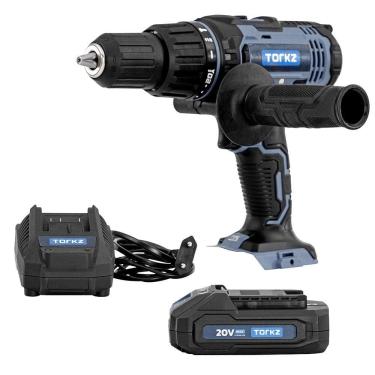 Imagem de Furadeira Parafusadeira de Impacto Industrial TRB0011, Bateria e Carregador de Bateria Torkz , 20 Volts