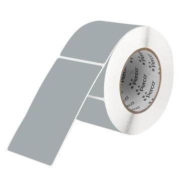 Imagem de Perco Etiquetas adesivas retangulares cinza de 7 x 12 cm com adesivo permanente - 500 etiquetas por rolo - Cores vibrantes, forte adesão - Feito nos EUA