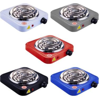 Imagem de Fogão Elétrico 2 Bocas Portátil Camping Cooktop Cozinha 110v 220v Viagem (01 Boca - Sortido)