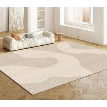 Imagem de Tapete nórdico simples para sala de estar, sofá, área de decoração de quarto, tapete de chão para casa, mesa de centro, sala de estar, tapete grande (tapete pequeno de 50x80 cm/pelo de laço - 10)