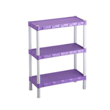 Imagem de Estante Utilidades Plastica Com pezinhos 3 Prateleiras 75x55x25cm, ideal para cozinha, livros(Lilás)