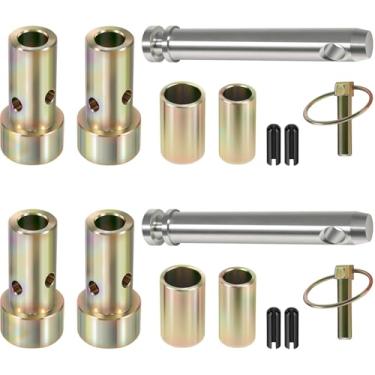 Imagem de Kit de bucha adaptador de engate rápido TK95029 CAT 1 pacote com pino de ligação superior S07070200 e pino Lynch S07090100 para engate rápido de 3 pontos categoria 1 e trator