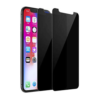 Imagem de Protetor de tela de privacidade para iPhone X, Entwth compatível com capa 3D Touch 9H dureza antiespião/arranhão/impressão digital filme de vidro temperado para iPhone X/10, fácil instalação, livre de