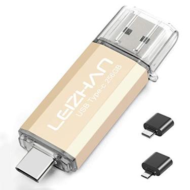 Imagem de Pendrive pendente USB 3.0 para celular/notebook com USB 32G 64GB, 128 GB, 256 GB, 512 GB, Gold(Type-C&USB 3.0), 256GB