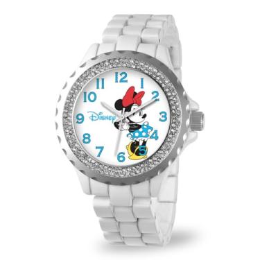 Imagem de Disney Relógio feminino W000500 Minnie Mouse esmaltado pulseira brilhante, Azul, Relógio Mickey Enamel
