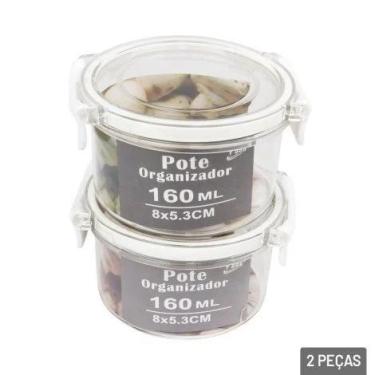 Imagem de Pote De Plástico Organizador Com Tampa 2 Peças 160ML - Y 888