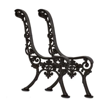 Imagem de Par Pé De Banco Praça De Jardim Pink Em Ferro Fundido