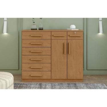 Imagem de Cômoda Solteiro Toronto New 2 Portas 8 Gavavetas Rovere - Lopas