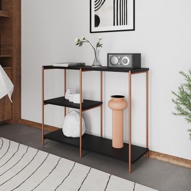 Imagem de Aparador Industrial Artesania Cobre E Preto 95cm - Cor: Preto