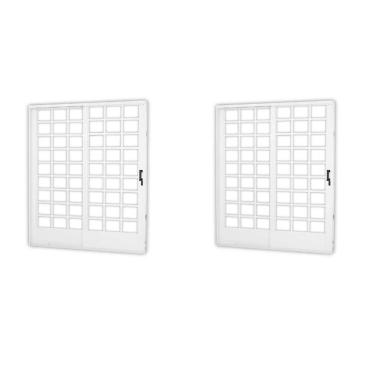 Imagem de Kit Com 2 Portas De Aço De Correr 215x160cm Minas Sul Mgm Branco