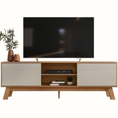 Imagem de Rack Bancada Para Tvs Ate 70 Dubai Nature Off White Plla
