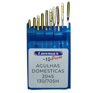 Imagem de Agulha Para Máquina Doméstica 2045 Nº 18 Lanmax - Pct 10 Unidades