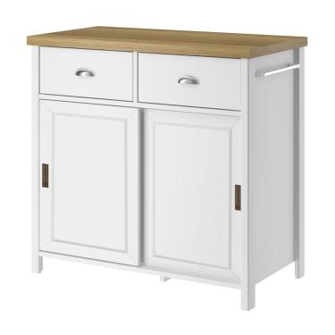 Imagem de Balcao Aparador Buffet 2 Portas 85 Cm Ba145 Branco Dtall
