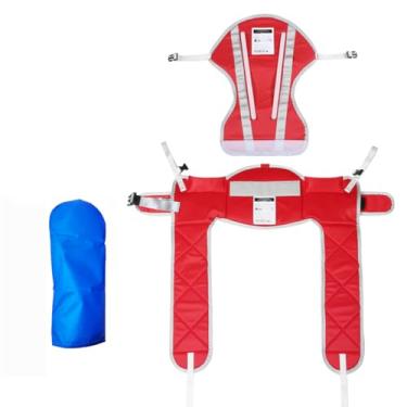 Imagem de EZ Assistive Suporte Para Elevação De Pacientes Com Almofadas Grossas Elevação, Chuveiro E Vaso Sanitário - Inclui Fivela Cinto Opção Cabeça Disponível (Vermelho, Grande, Suporte, 1 Luva Deslizante)