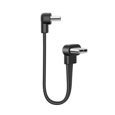 Imagem de Cabo USB C curto para USB C, cabo duplo USB C plano de 4 polegadas, ângulo reto, cabo de carregamento rápido 60W PD tipo C para bancos de energia, transferência de dados compatível com iPhone 16/15,