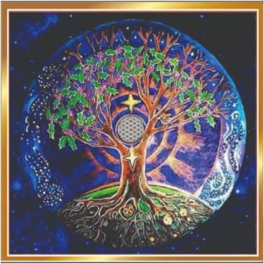 Imagem de Toalha Para Tarô E Oráculos Arvore Da Vida Veludo + Presente - Loja do