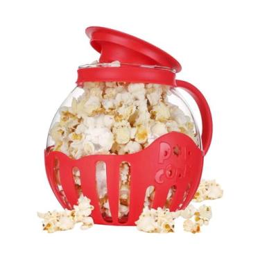 Imagem de Pipoqueira De Vidro Para Micro-ondas Com Tampa Dobrável De Silicone E 