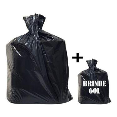 Imagem de Saco De Lixo 200l Refocado Pct 100unid  Menor Preco - HIGIPACK, Preto