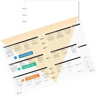 Imagem de Planner Pad 7 furos folha solta janeiro a dezembro de 2026/calendário ano 21 cm x 28 cm grande 3 camadas organizador de 12 meses, tinta preta, 21 cm x 28 cm