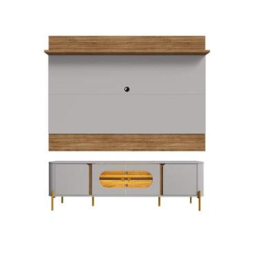 Imagem de Conjunto Painel e Rack Rivia Naturalle Off White - CASA H