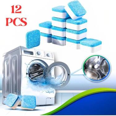 Imagem de Kit 12 Pastilha Tablete Higieniza Limpa Tambor De Máquina Lavar Roupa 