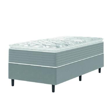 Imagem de Cama Box Solteiro Molas Ensacadas Pillow Top 88x188x63cm Martino Cinza Umaflex