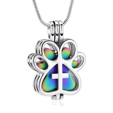 Imagem de Joia memorial Forever in My Heart,No longer by My Side cremation Colar Urna de Animais de Estimação Abre e Tranca Pingente Joia para Cães e Gatos (Gold Dad)