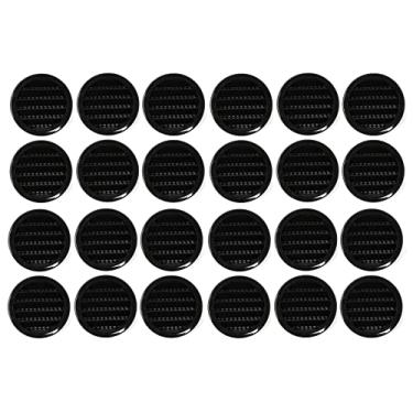 Imagem de Grelha de plástico redonda de 5 cm, capa de grade de réptil para ventilação de ar, várias cores/quantidades (50, preto)