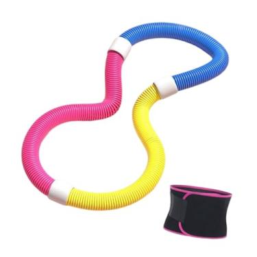 Imagem de oshhni Aro de fitness com cinto de cintura, design amigável à cintura, anel de exercícios, círculo de fitness para mulheres, homens, pilates, iniciantes, Azul Amarelo 1.2kg