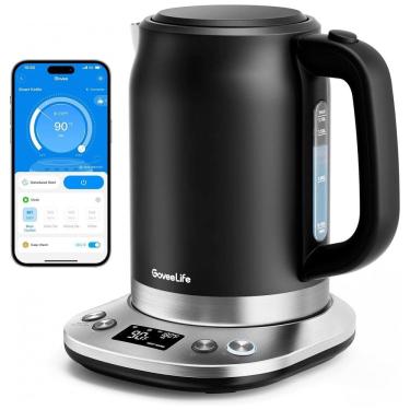 Imagem de Chaleira Elétrica 1,7 L com Controle de Temperatura Inteligente, 110V 1500W, Govee, Preta