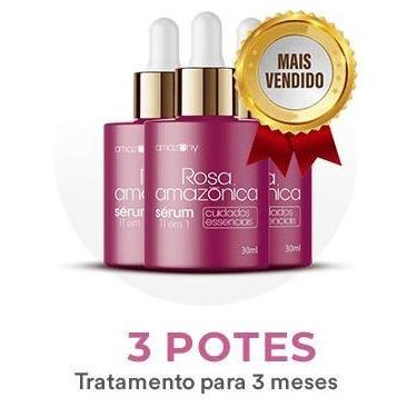 Imagem de Rosa Amazonica Serúm Original 3 Frascos - Amazony