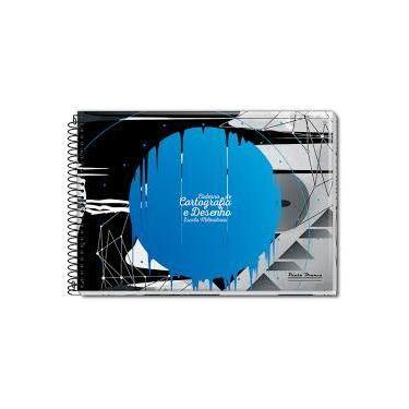 Imagem de Caderno de desenho Pauta Branca escala milimétrica azul 60 folhas