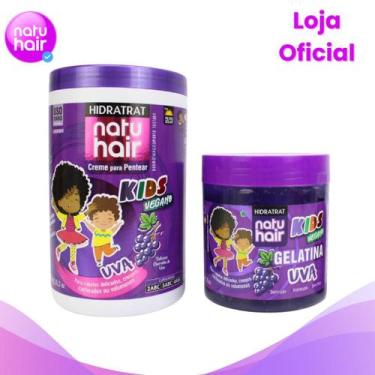 Imagem de Kit Creme de Pentear Uva + Gelatina de Uva Natuhair 500g Antifrizz Mod