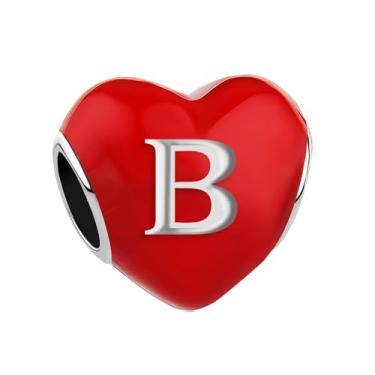 Imagem de JMQJewelry Pingente de letra B do alfabeto para pulseiras, dia dos namorados, 13, 16, 18, 21, compatível com pulseira Pandora