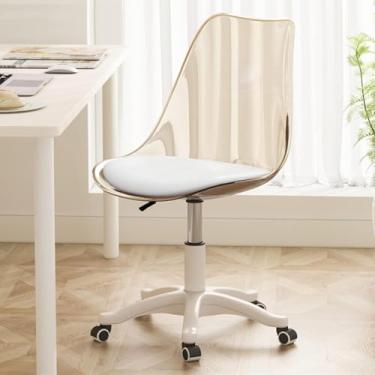 Imagem de Cadeira De Mesa Moderna, Cadeira Giratória De Trabalho De Escritório Em Casa Giratória Cadeira De Computador Bonito Sem Braços Assento Pp Para Trabalho, Estudo, #3