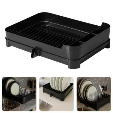 Imagem de Escorredor Louças Secador Com Bico Direcionador Água Bandeja Removível