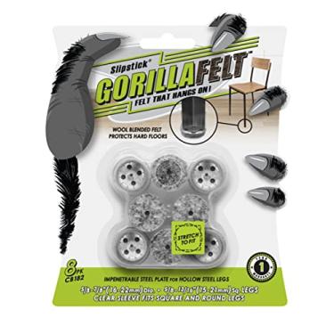 Imagem de Slipstick Protetores De Piso Gorillafelt Para Pernas Cadeira, Pisos Madeira, Feltro Transparentes Móveis Que Permanecem No Lugar, Adequados Redondas E Quadradas, Inclui 8 Meias Premium, Cb182