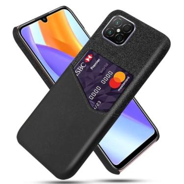 Imagem de Capa para Honor Play 5 5G,Anti-deslizamento,Proteção contra quedas de 360°,Resistência à impressão digital,Tela e caso de couro PU com 1 slot de cartão atrás-Black