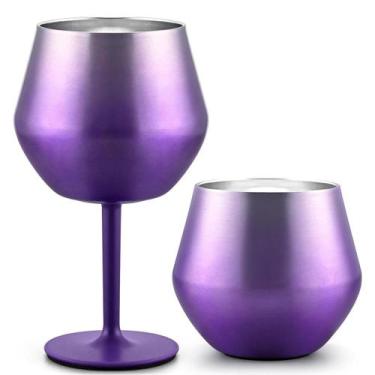 Imagem de Taça Copo Termico 2 em 1 Inox Bebida Cocktail Drink Vinho Elegante Mod