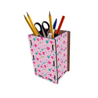 Imagem de Porta Lápis e Canetas Corações Rosa Color - PoloCat Acessórios